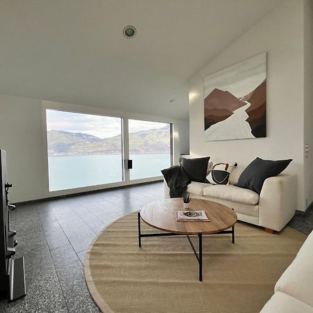 Wohnung Mit Grossartiger Seesicht Und Balkon Spiez Exteriér fotografie